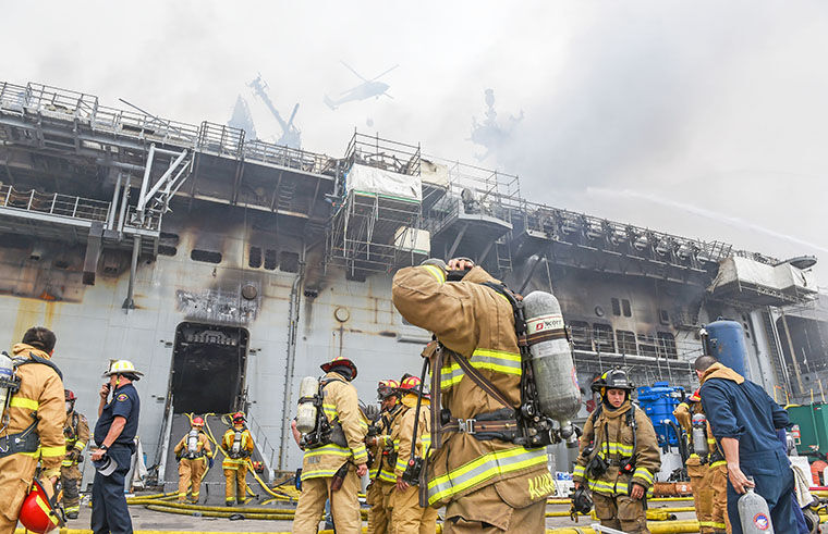 Fire Onboard The USS Bonhomme Richard ...